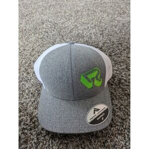 Pacific Headwear Snapback Mesh Back Hat Cap R Racing Logo Gray Green
